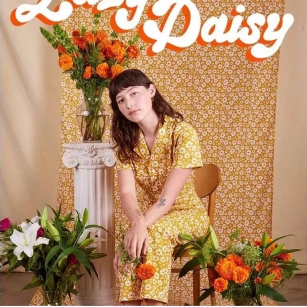 Big Bud Press yellow lazy daisy jumpsuit (large)